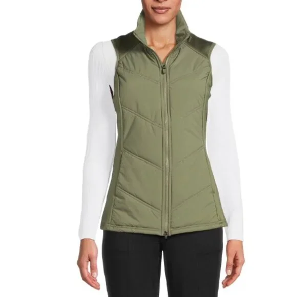 Like New Avia Olive Leaves Quilted Vest Size XL - Picture 1 of 12